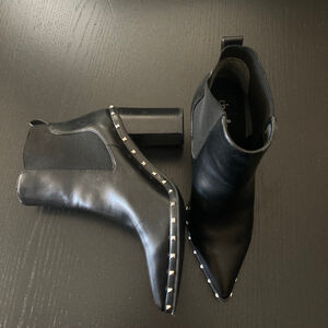 Women's Charles by Charles David Black Silver Studded Ankle Boots Booties US 9